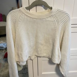 Cropped White Sweater